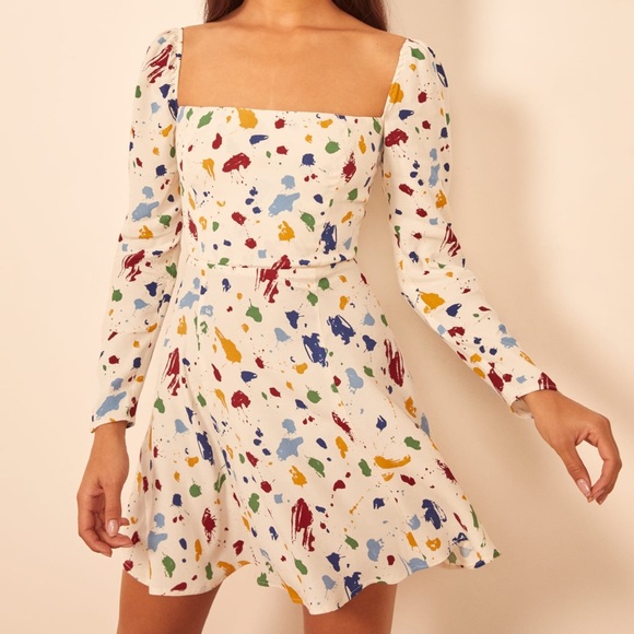 Reformation Dresses & Skirts - Reformation sidecar dress “Painted Lady” 🎨